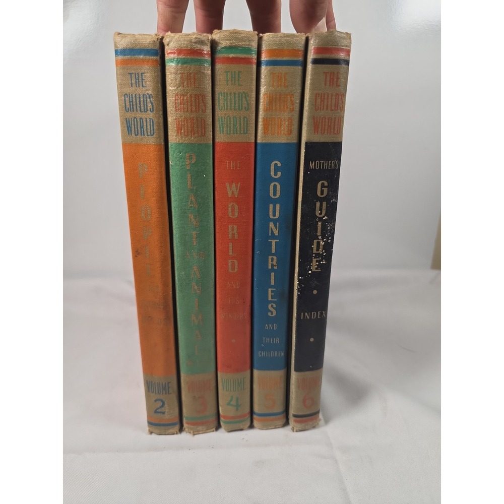 Vintage The Child's World Books Vol 2-6 Set of 5 1950s Illustrated Hardcover